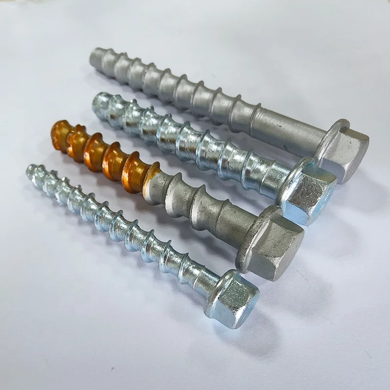 HEX flange head with cushion concrete thread self-cutting anchor drill cement cut bottom self-tapping expansion screw bolt