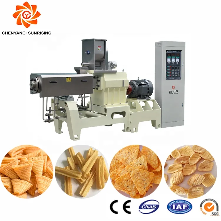 Twin Screw Extruder Corn Flour Bugles/Nacho/Doritos chips snacks making machine