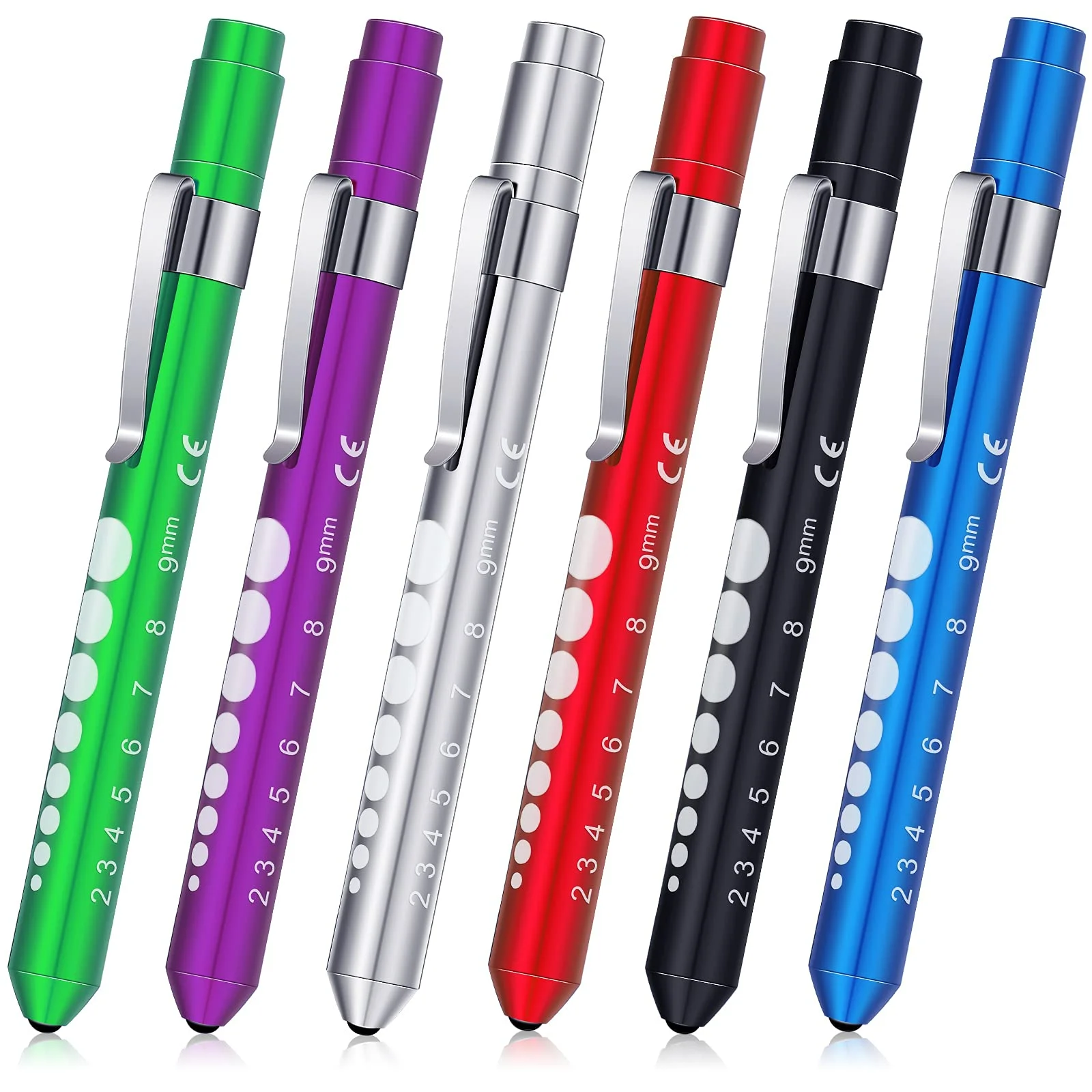 Reusable Pen Light with Pupil Gauge Nurses Pin Light for Torch Students Doctors Daily Use with Pocket Clip