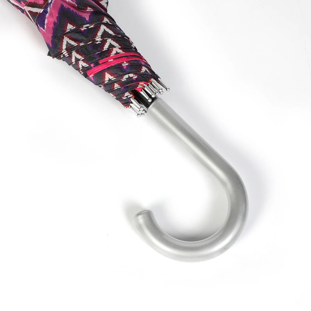 23inch 16K Zig Zag Double Layer Stick Straight Umbrella South North American Popular Cheap Stable Sun Block UV Automartic Open