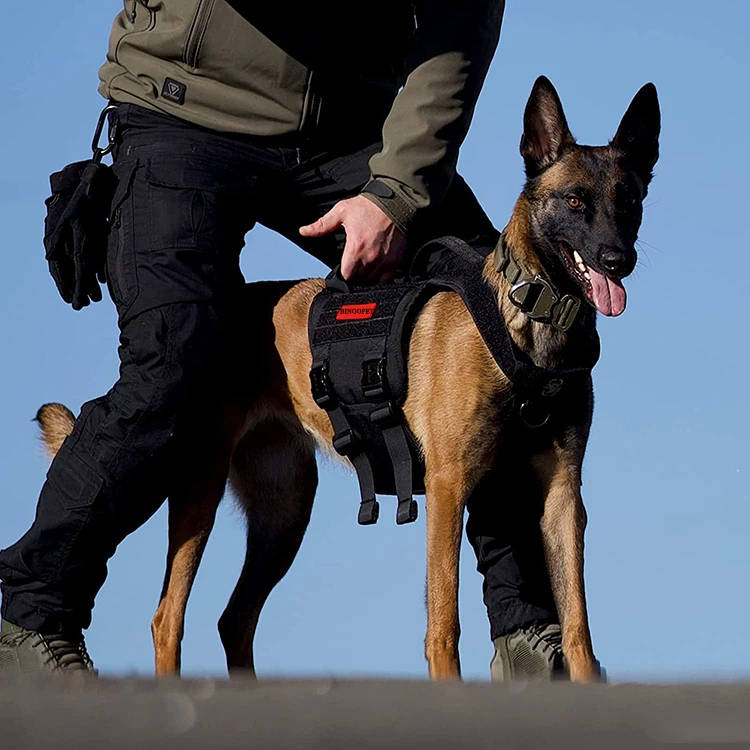 Manufacturer Custom K9 Nylon Large Medium Adjustable Dog Harness Safety Vest With Handle