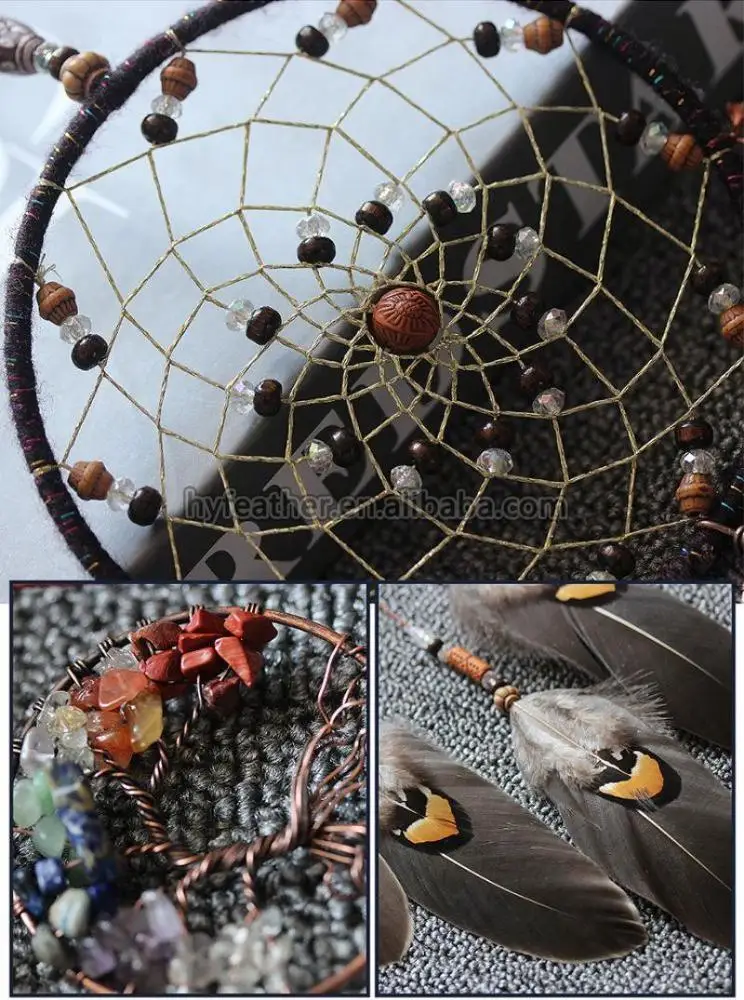 
Wholesale Dream Catcher Feather Decoration-Handmade Traditional Wind Chimes Hanging Dreamcatcher 