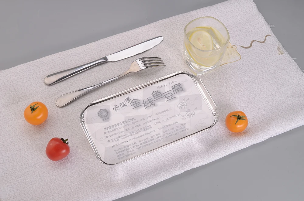 RE216 750ml Disposable Food Packaging Aluminum Foil Container Aluminium Foil Tray Rectangle Foil Baking Pans with Lid