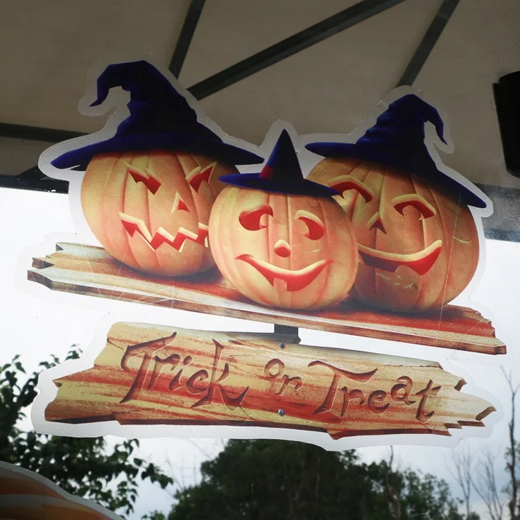  Custom pvc transparent Glass window halloween