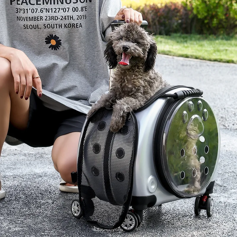 Fashion Pet Bag Portable Trolley Dog Cat House Travel Backpack Pet Carrier