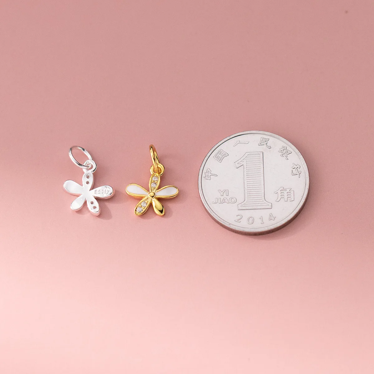Fashion S925 Sterling Silver Epoxy Flower Charms Pendants for Anti Tarnish  Jewelry Necklace Making