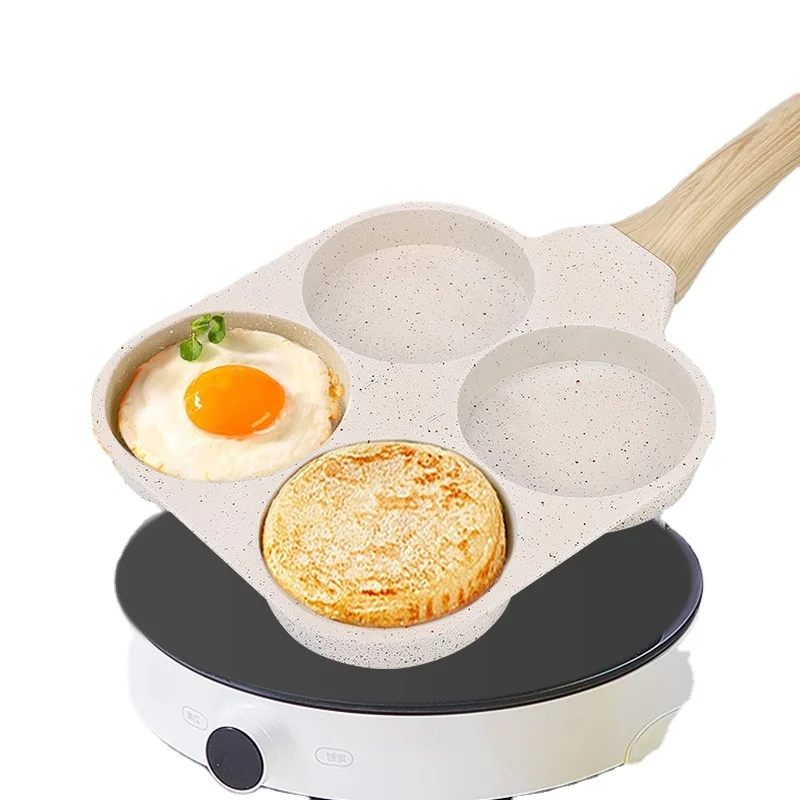 Modern Four-Hole Non-Stick Metal Egg Hamburr Pancake Pan for Breakfast Artifact Fried Egg Pan