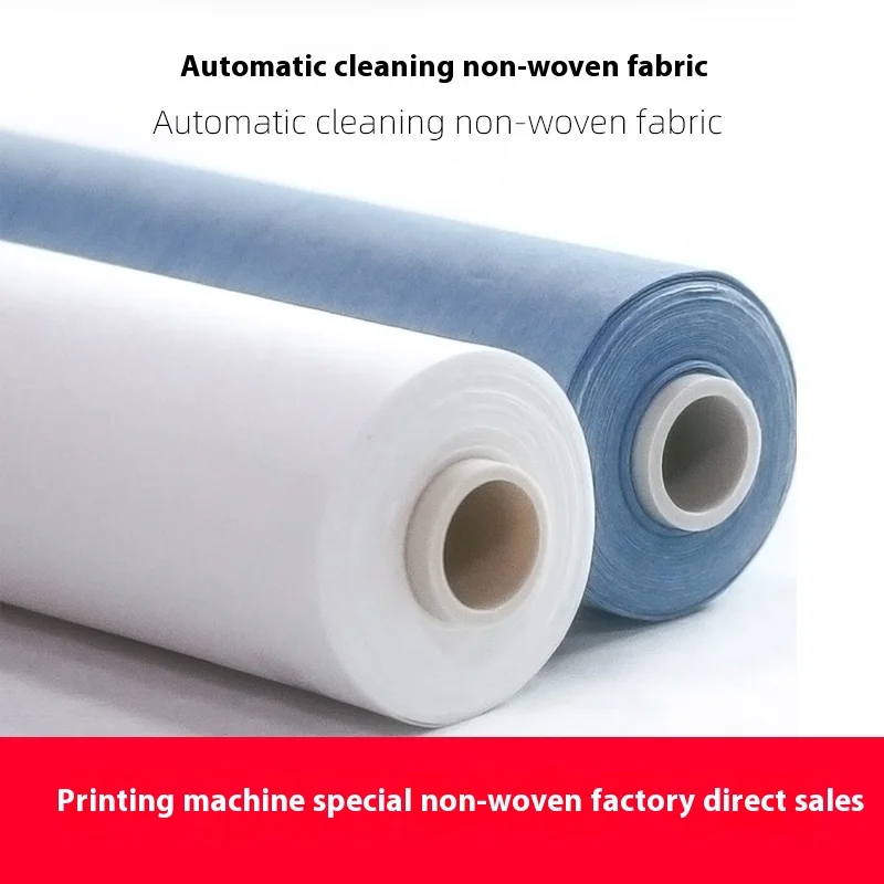 White Blue Non-Woven Fabric Cleaning Roller Cloth Customizable Dry Wet Cloth for HDB Komori Machine Printing Materials