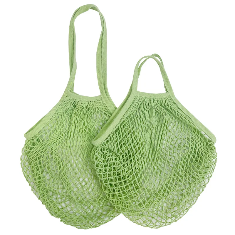 Custom Logo Eco Friendly Washable Beach bag for Shopping Reusable Organic Cotton Fruit Net Mesh Bag
