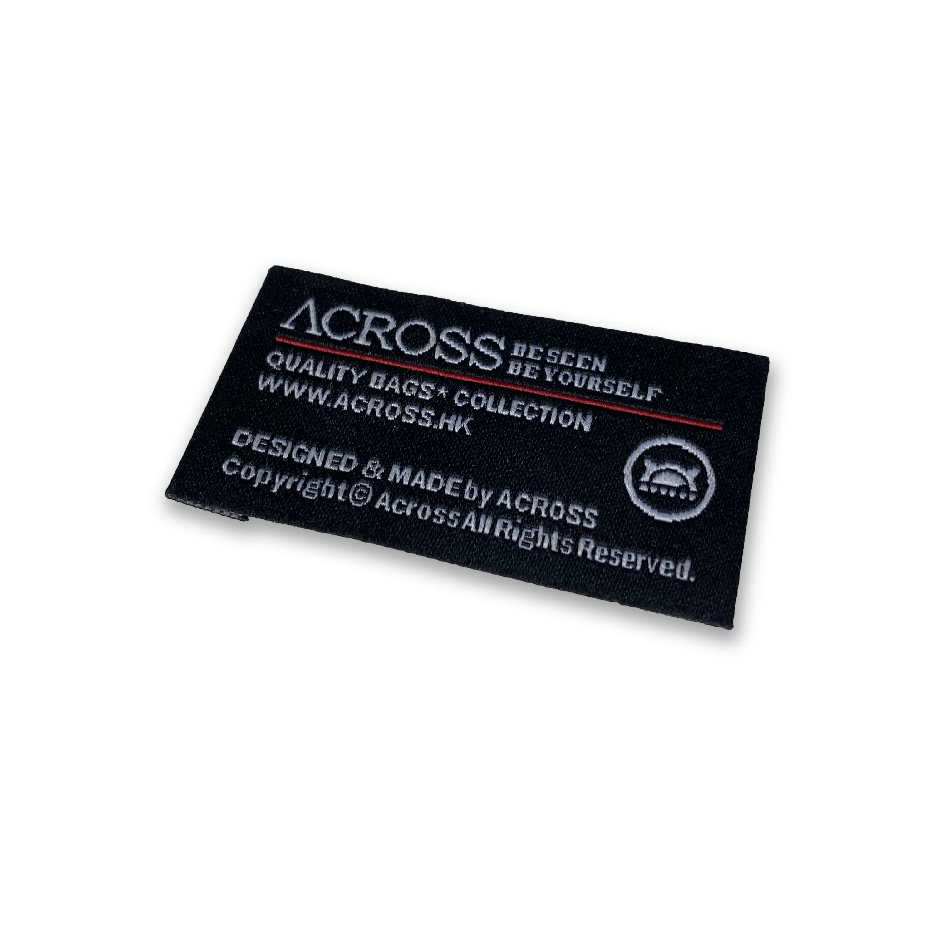 Customized black and white left and right fold neck main labels collar tags for clothing