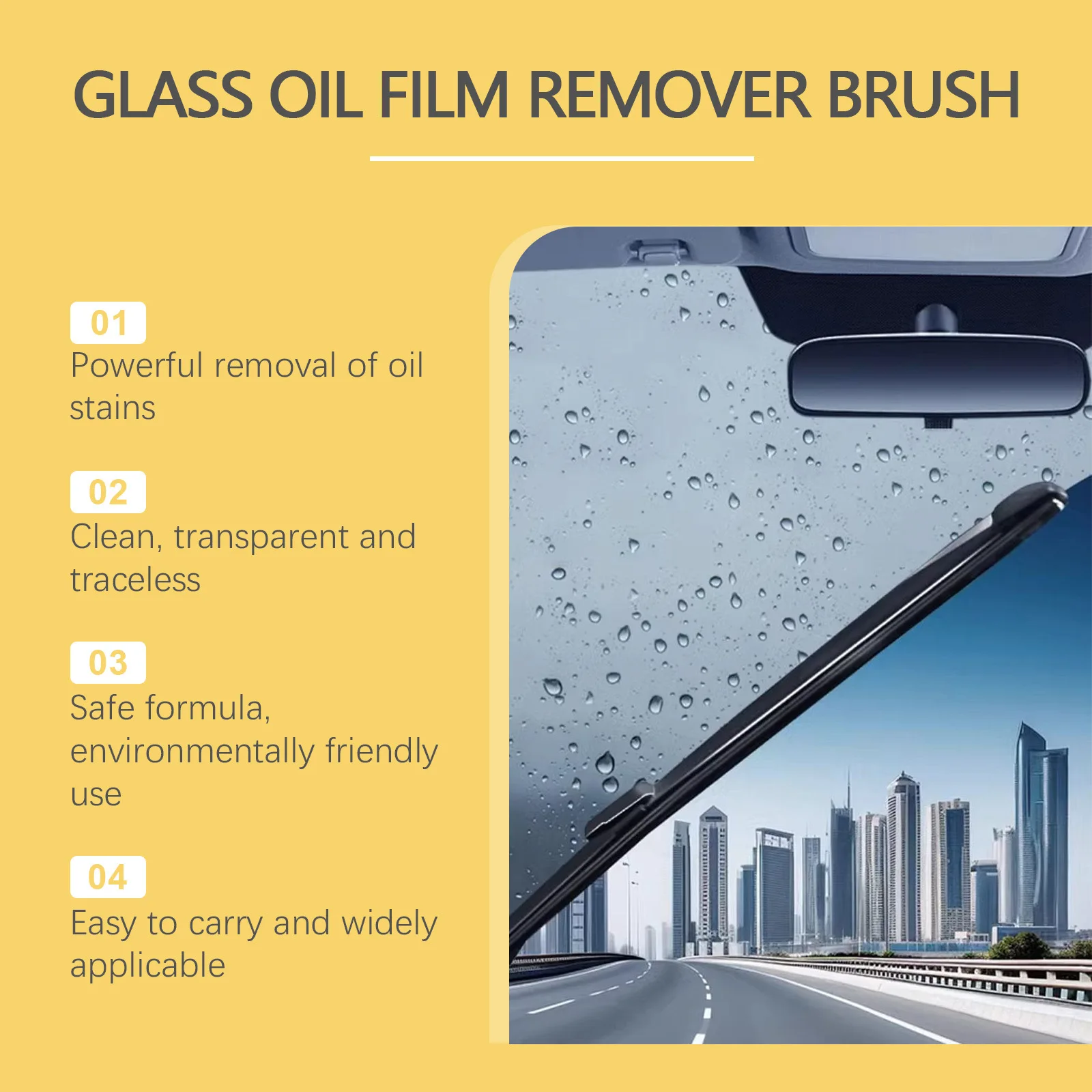 OEM Car Glass Windshield Cleaner Oil Film Remover Anti-rain Fog Clean Glass Brush For Car Window Remove Dirt Improve Visibility