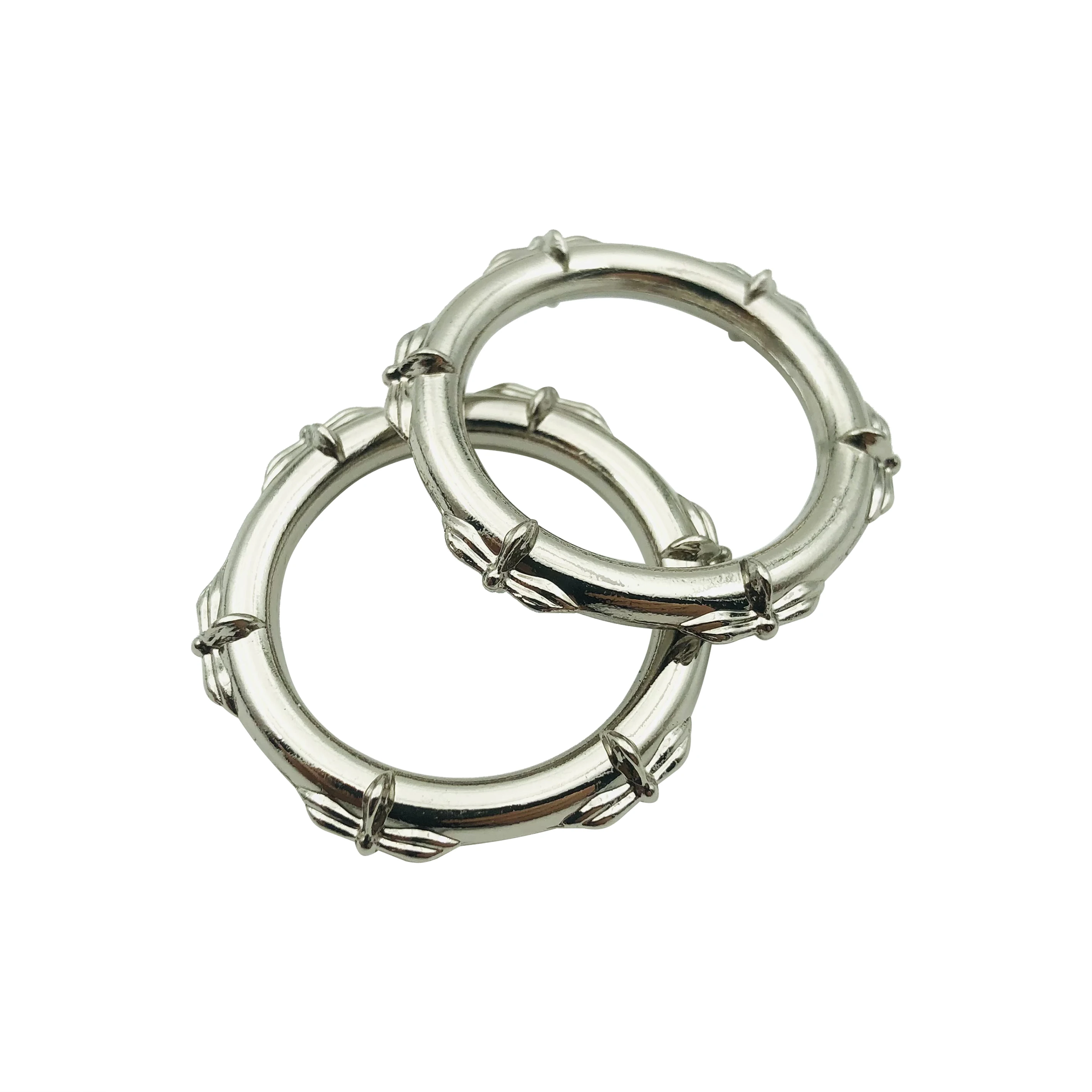 Designer Popular Cross Hardware Bag Decoration Fitting Custom Logo metal handle o ring buckles for bag accessories