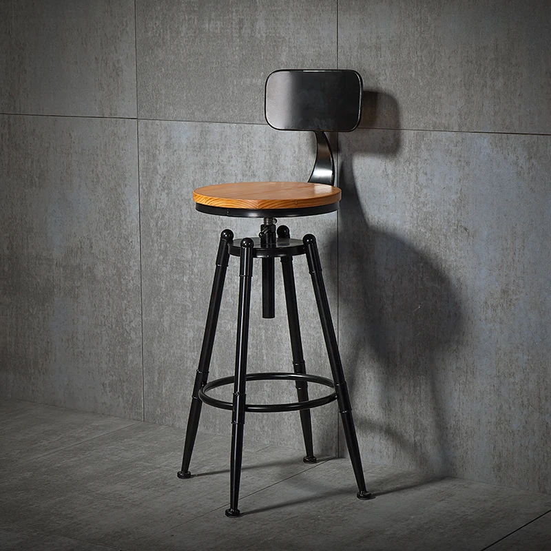 Whole sales  new design restaurant bar furniture ash metal frame bar stool wood mat  high bar chair