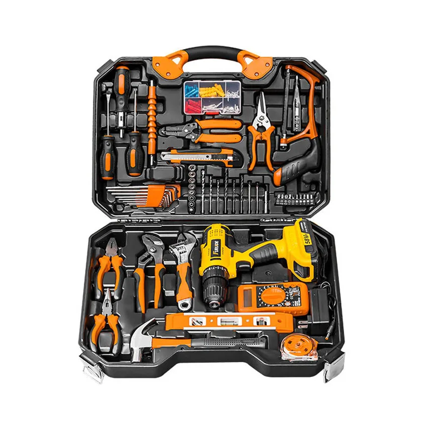 36VF multi-function  electric drill 120 pcs hardware tool sets lithium battery hand drill tool