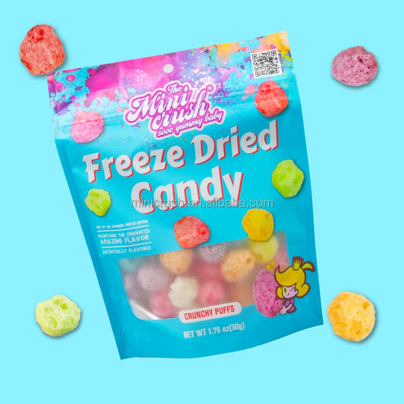 OEM  Freeze Dried Gummy Candy Assorted Fruit Flavors Freeze-dried Drops Candy Sweets For Kids