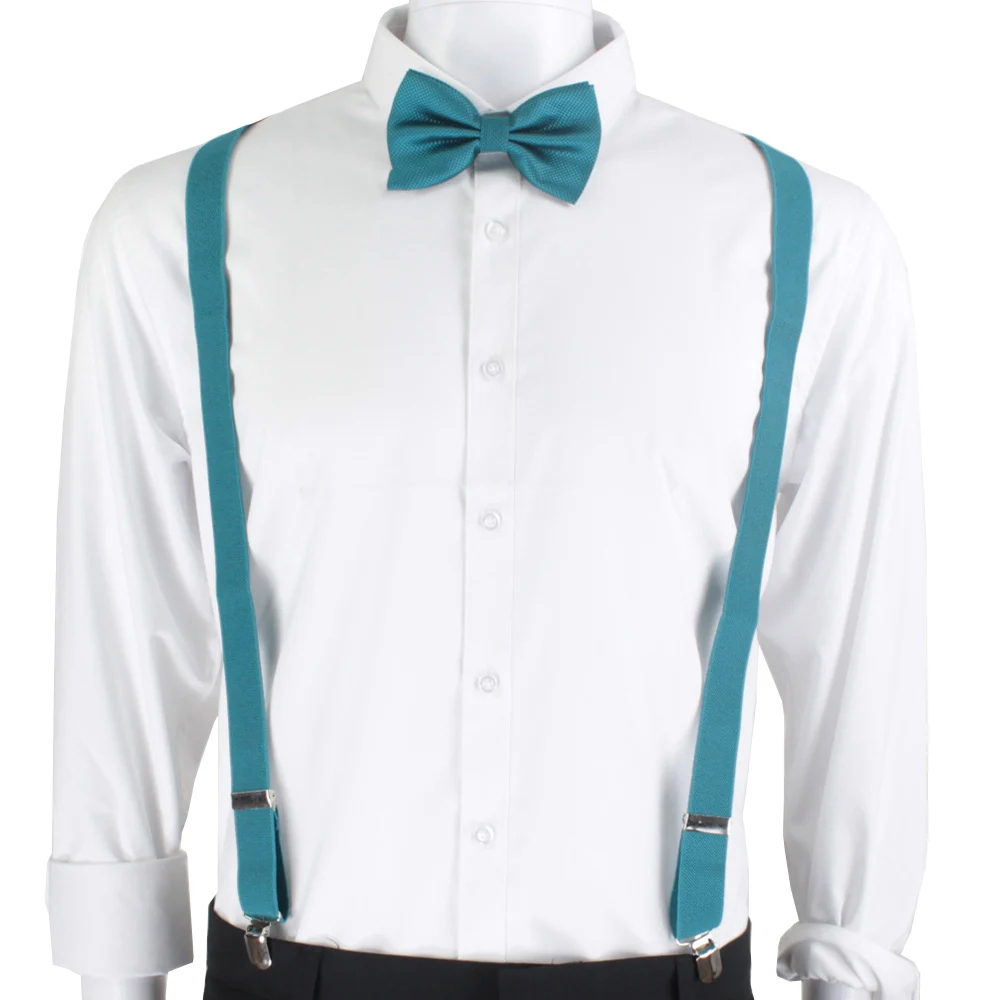 Комплект однотонных мужских бантиков, подтяжки из полиэстера, Y-образные, со звездами, серебристые, регулируемые, эластичные