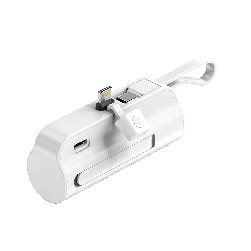 Top selling Portable Charger Power Bank Battery Pack 5000mAh with Built in Cable  Compatible with iPhone/andriod