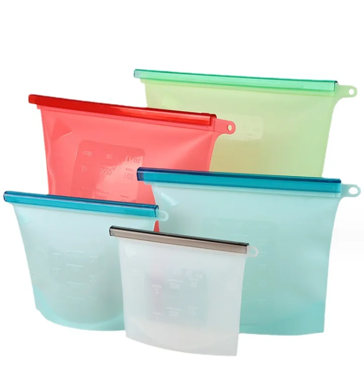 500/1000/1500ml waterproof fridge silicone food storage bag vegetable preservation reusable freezer safe food bags