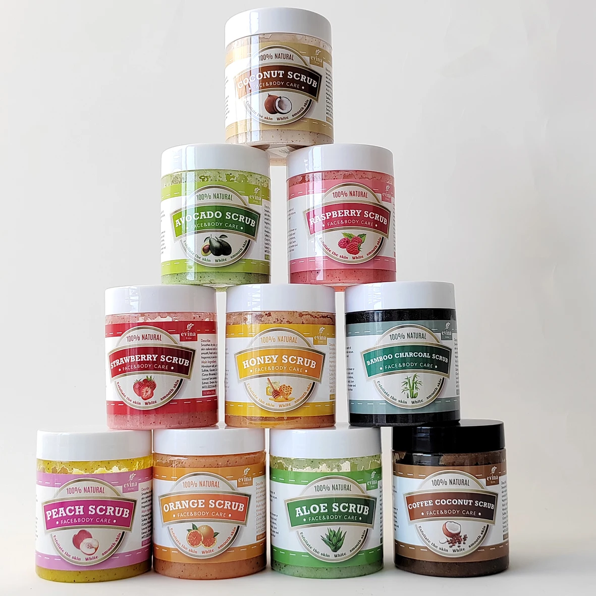 Private Label Whitening Exfoliating Moisturizing Lightening Natural Coffee Sugar Body Scrub