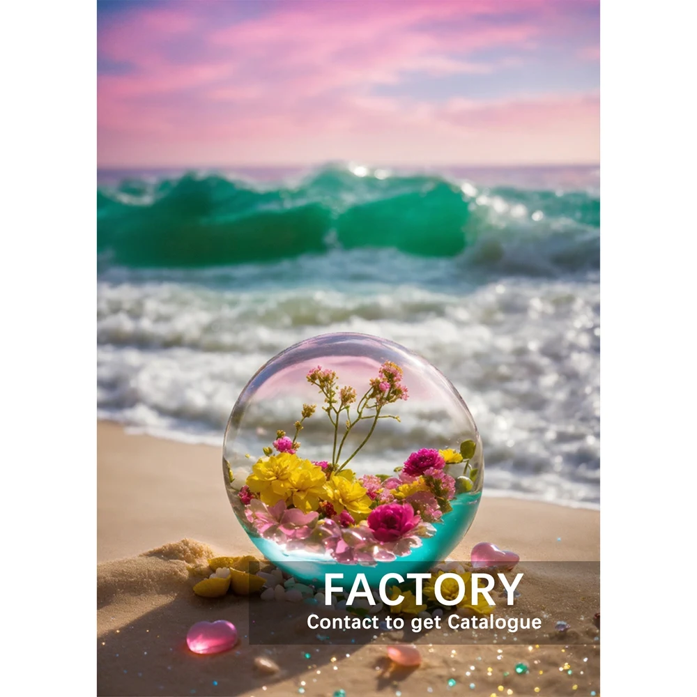 DIY 5D Diamond Painting Kit The World in A Wine Glass Flower Beach- Perfect Gift for Handmade Home Decor