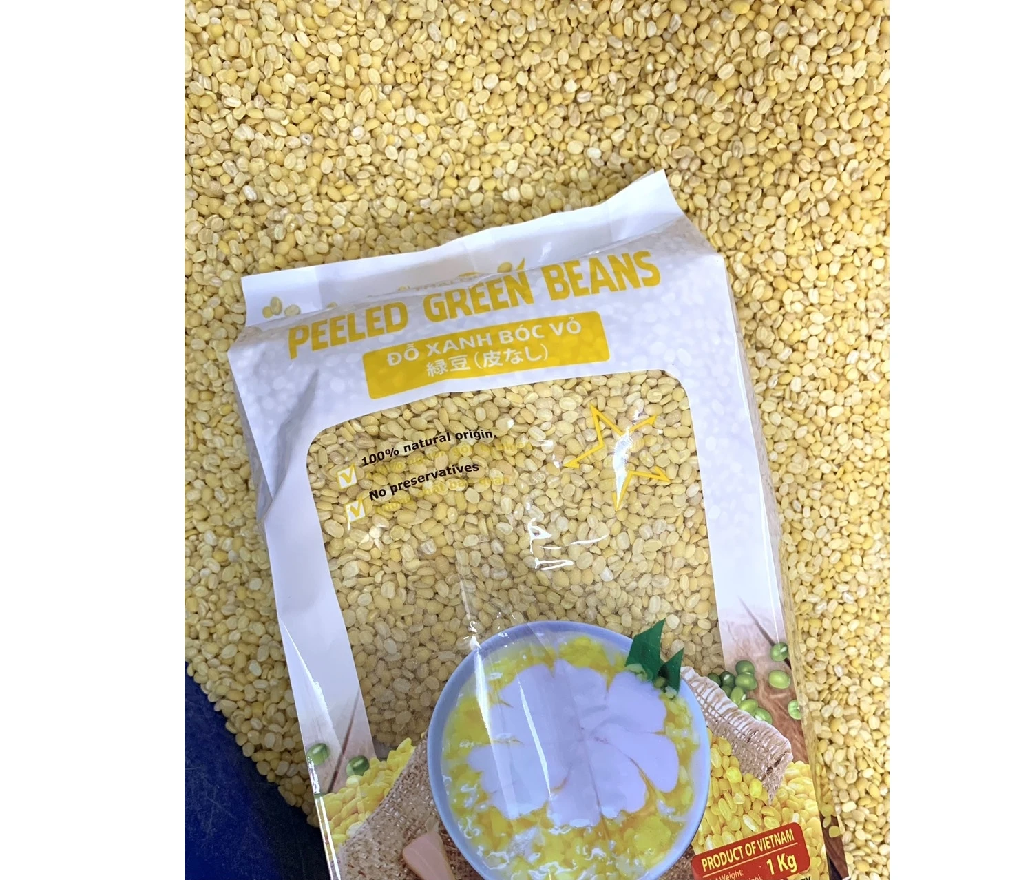 2022 Skinless Split Green Peeled Mung Bean / Yellow Split Mung Beans Bulk Stock Available Customized Bag Packing Cheap Price