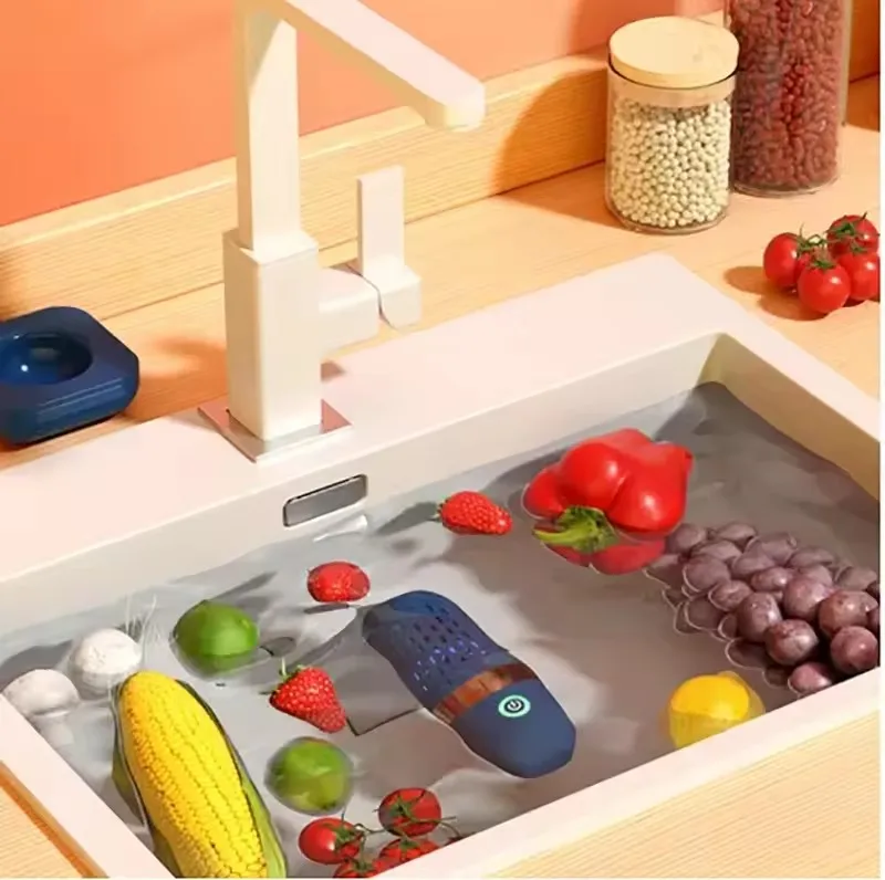 Portable Ultrasonic Washing Cleaner, Mini Multifunctional USB Kitchen Protect The Food Safety Fruit Vegetable Washers/
