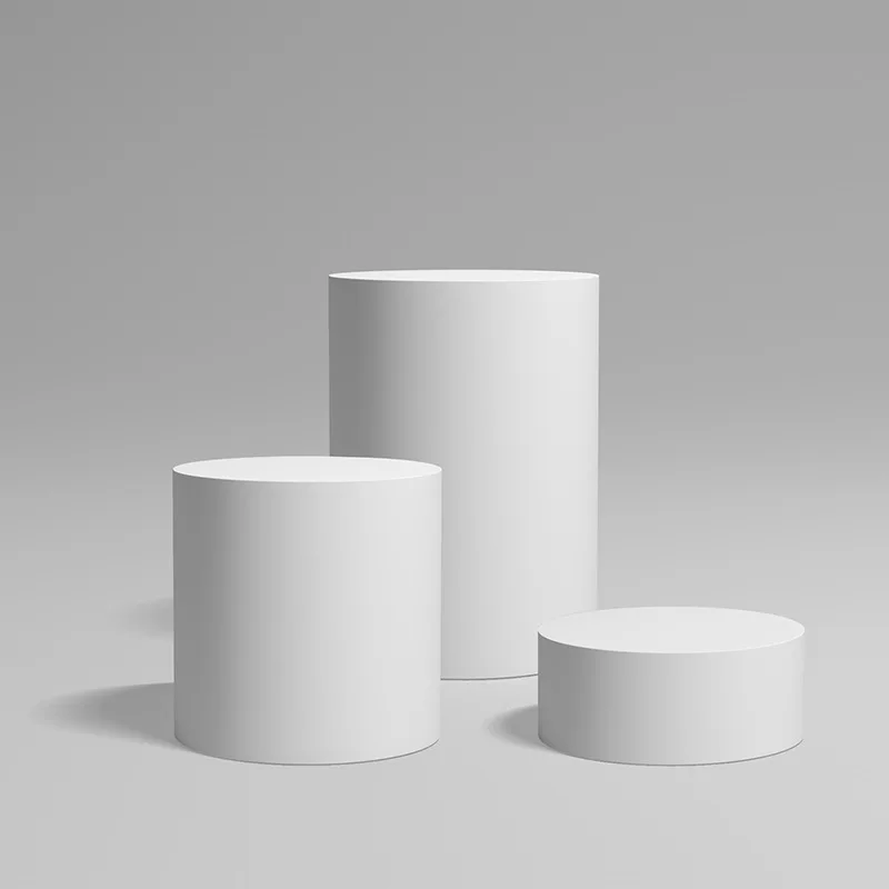 Customized Acrylic Cylinder Acrylic Display Platform For Exhibitions Round Plinths