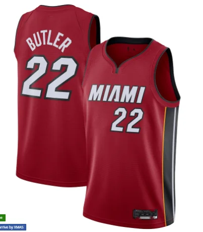 Hot Pressed Jersey Miami_Heat #22 Butler #14 Herro #3 Wade 75th Anniversary Logo New Sponsors Patch Basketball Jersey