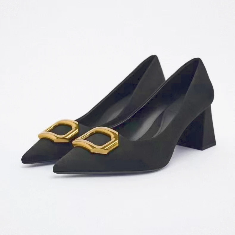 Low Price PU Shoes Women Heels Sexy Rubber Nice Lady High Heels Breathable Ladies Heels 2024 zaz shoes women