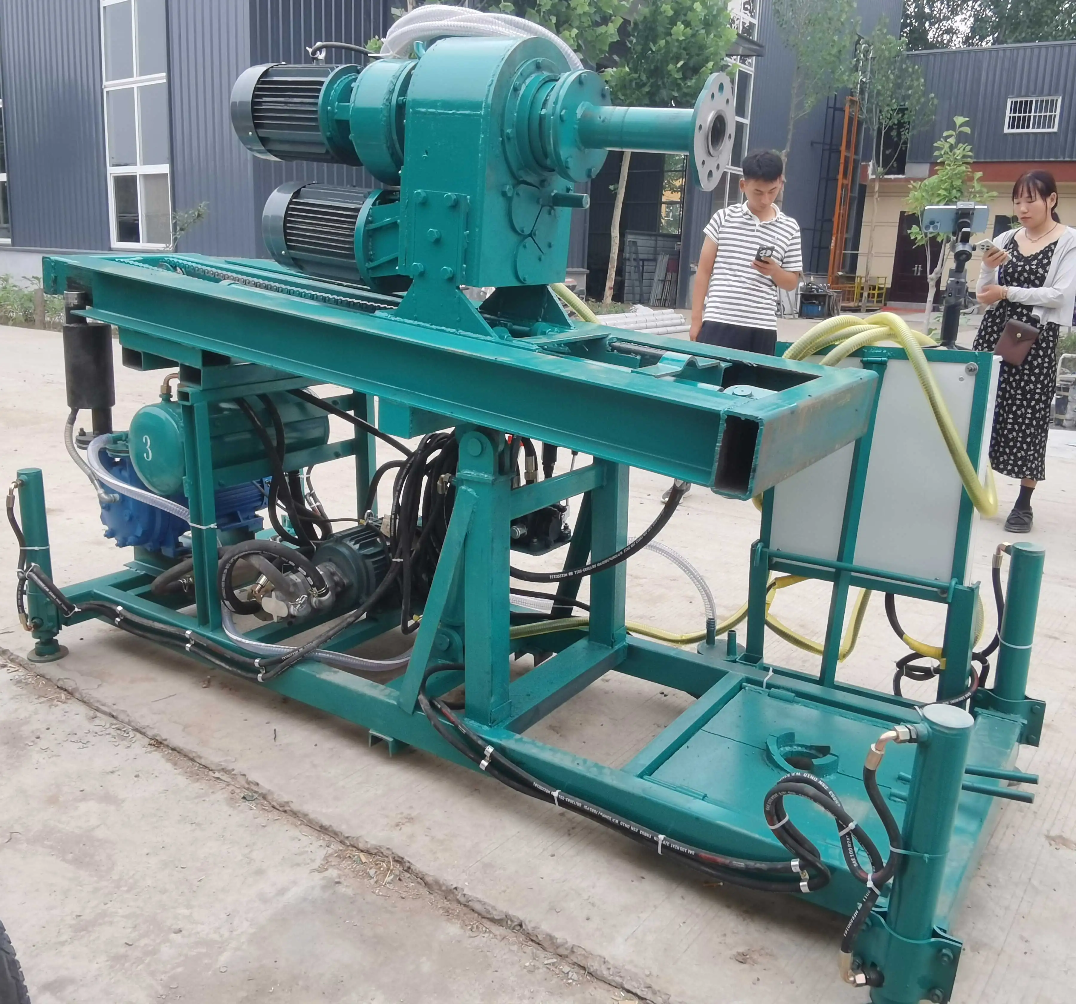 Portable 3-Inch High Low Gear Positive Circulation Electric Drilling Rig Water Wells Construction 100m New  Motor Included