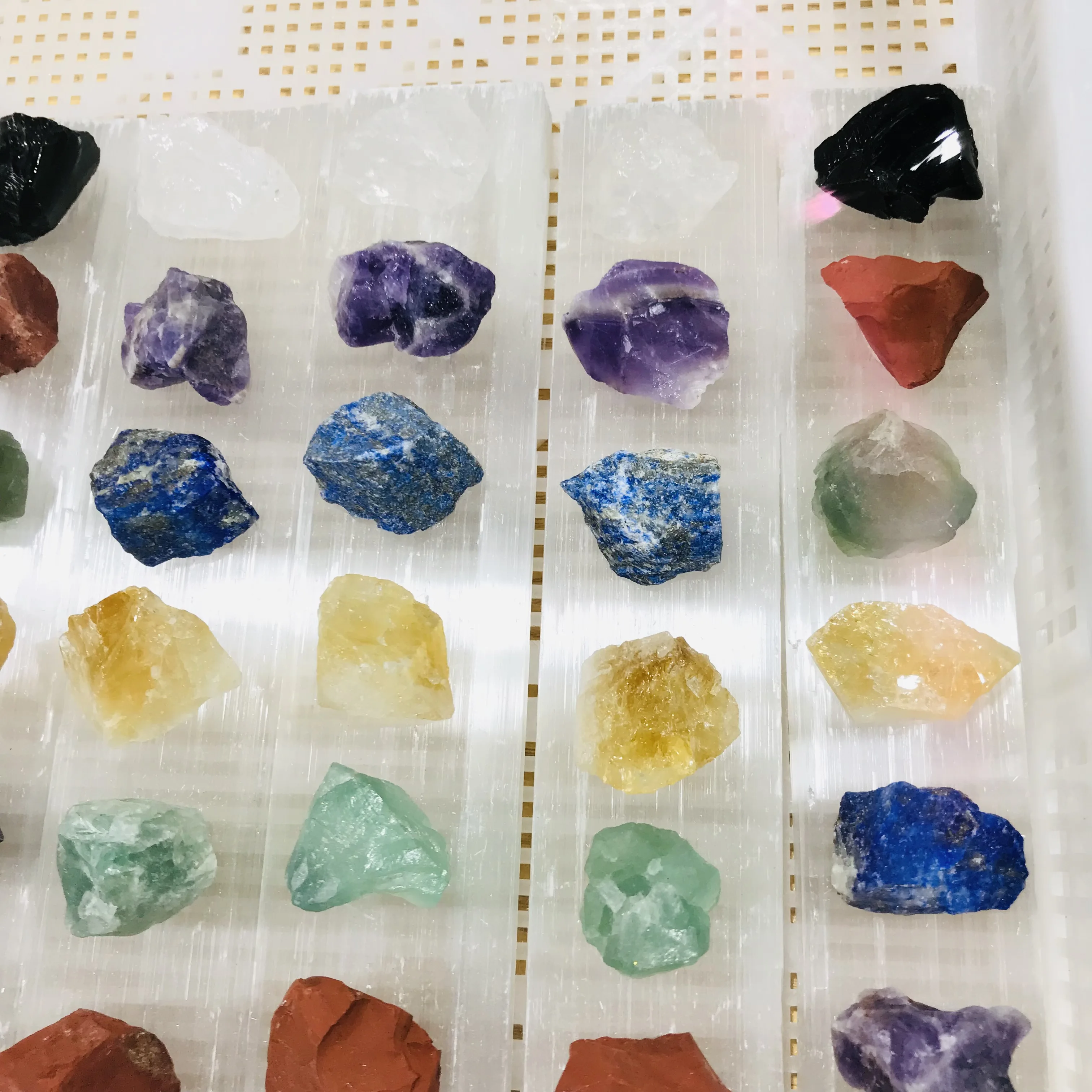 Natural Healing Crystal Stones Slab Moroccan Raw Selenite Sticks Wand Charging Plate for decoration