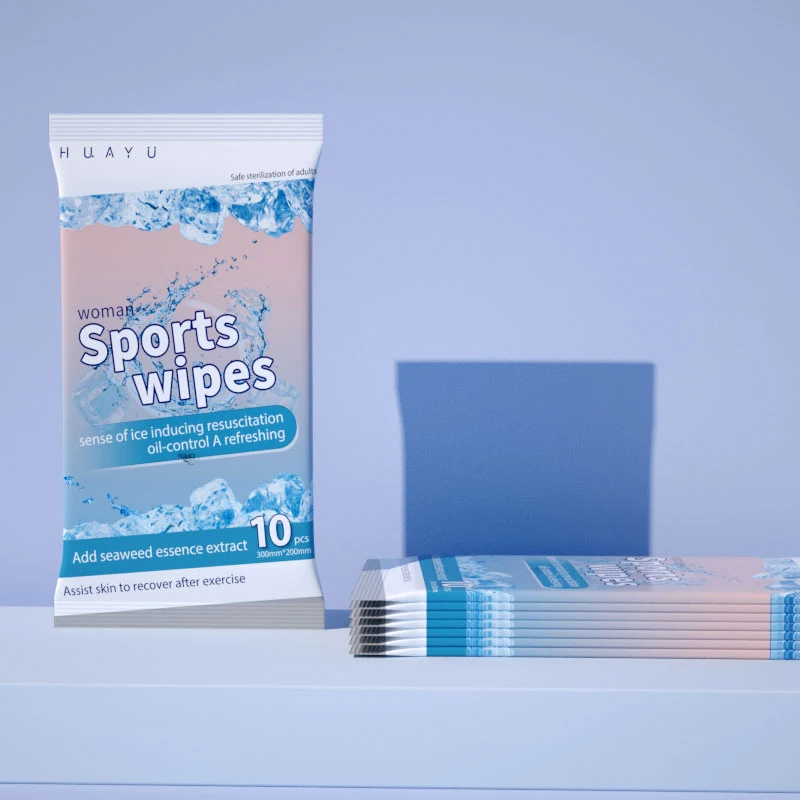 Hua Yu sports gym wipe disposable cooling towel for cool down and recovery cooling body tissue