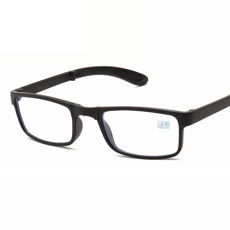 Eugenia 2022 New Portable Finished Folding Myopia Glasses Plus Blue Film Resin Sheet Pouch Bag Spare Reading Glasses