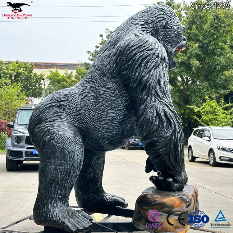 Animotronic Gorilla King Kong Realistic Simulation Animal Model Gorilla Statue Custom for Theme Park Display