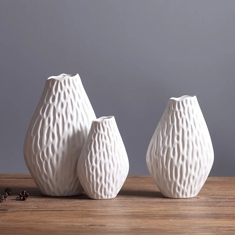 Wholesale OEM Home Decor Interior Living Room Simple Ceramic Vases For Plants