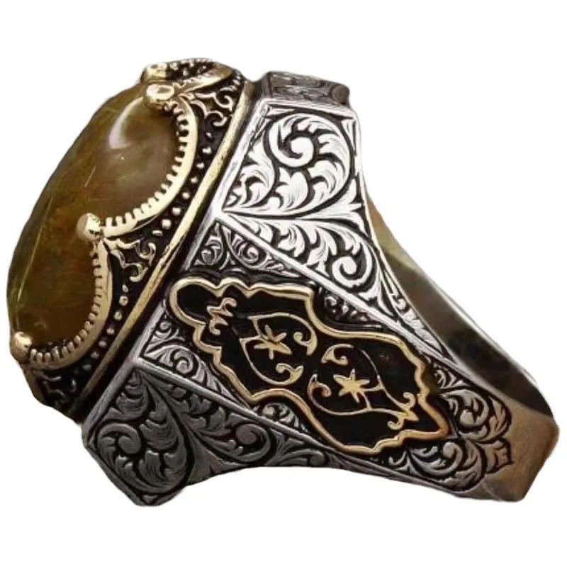 Fashion Jewelry ring Turkish style adjustable waterproof Copper-silver plating material ring men gift
