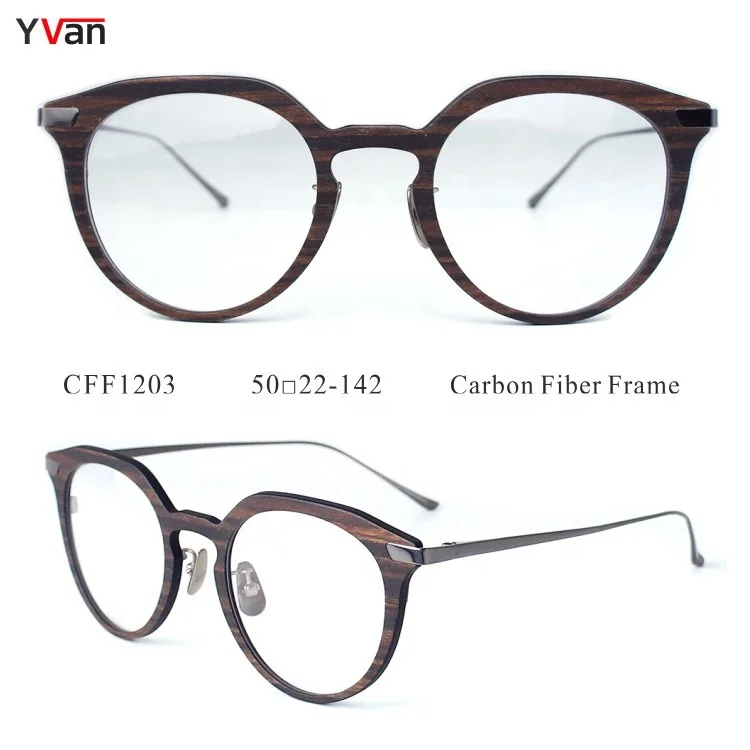 Fashion Eye Glass For Women Optical Frames High Brand Carbon Fiber Wood Eyeglasses Frames Eyewear Spectacles