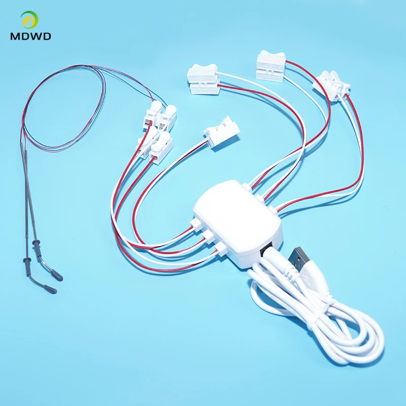 5V AC/DC Adapter Power Supply with 6 ports Power Supply Output Universal Plug for Model Lamp Railway Railroad Train Layout