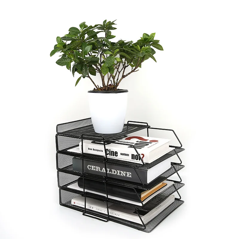 Amazon best selling multifunctional pen office supplies mesh metal clear file desk organizer