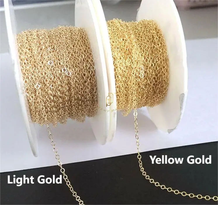 GP 1.68mm 14k gold filled flat cable chain link bulk unfinished permanent jewelry chains supplies wholesale
