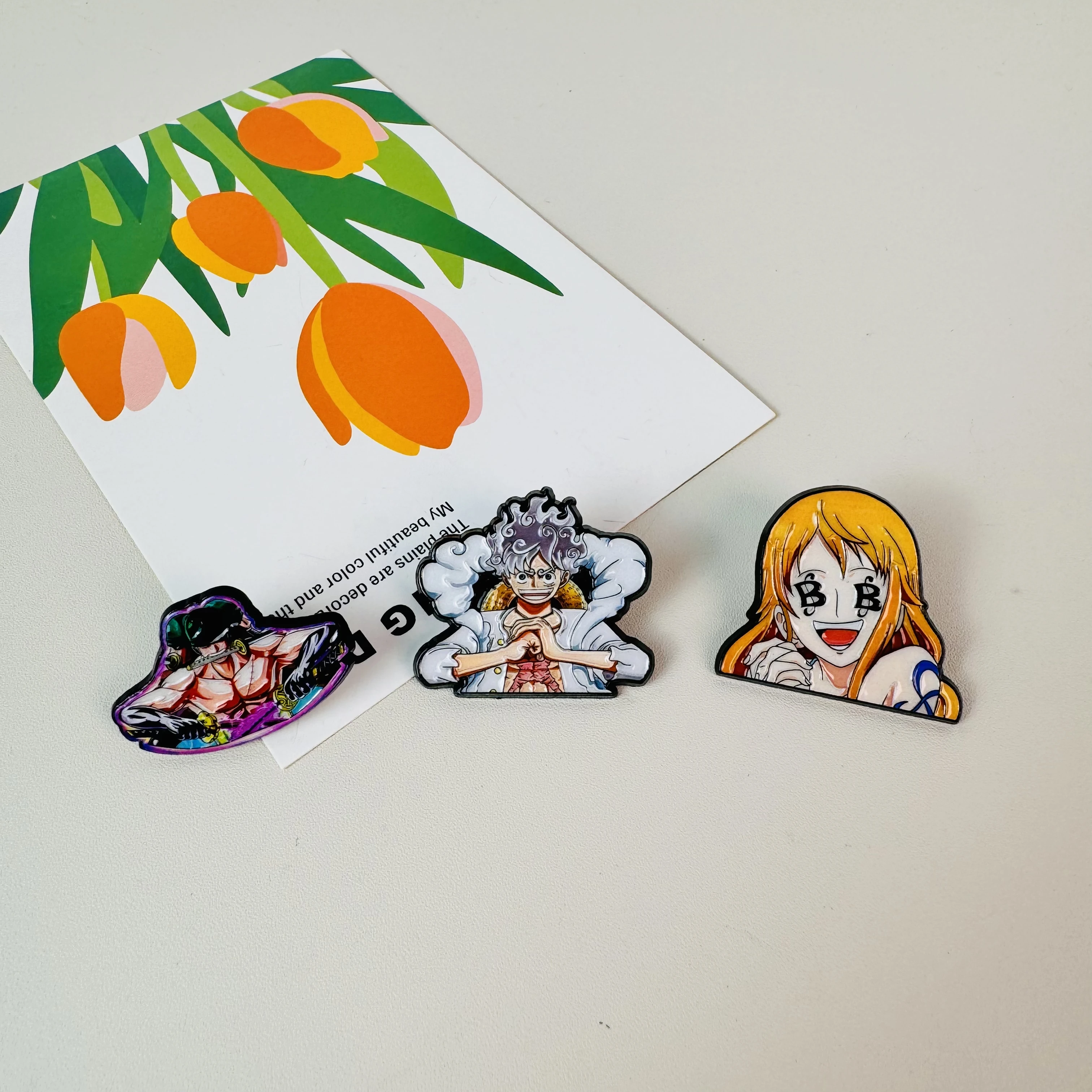 100 Designs Cute Anime Logo Hat Brooch Cartoon Luffy Nika Chopper Kakashi Demon Slayer Goku Cat Metal Enamel Collar Brooch Pins