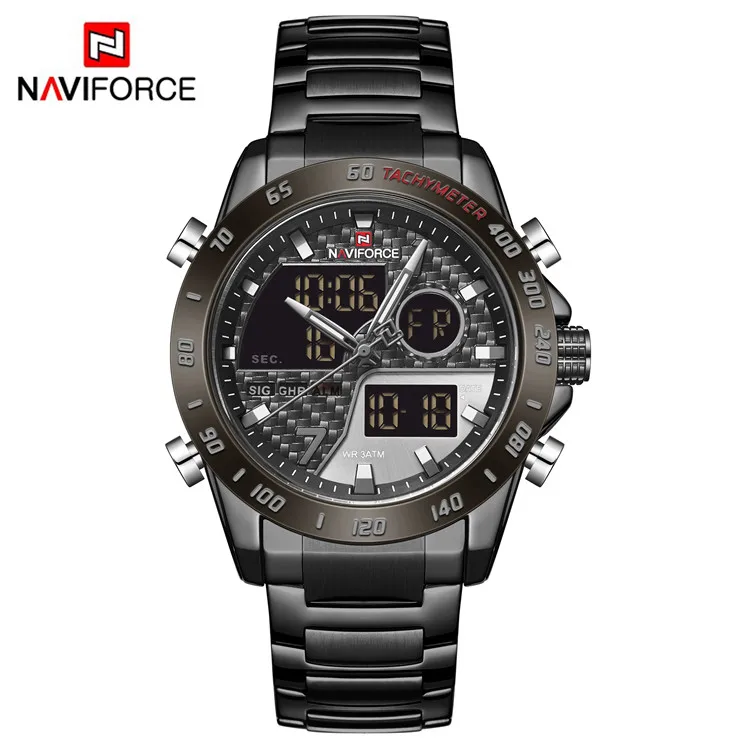 NAVIFORCE  9171 Fashion Luxury Business Men Wristwatch Waterproof Auto Date  Male Watches with Stainless Steel Quartz Watch Men