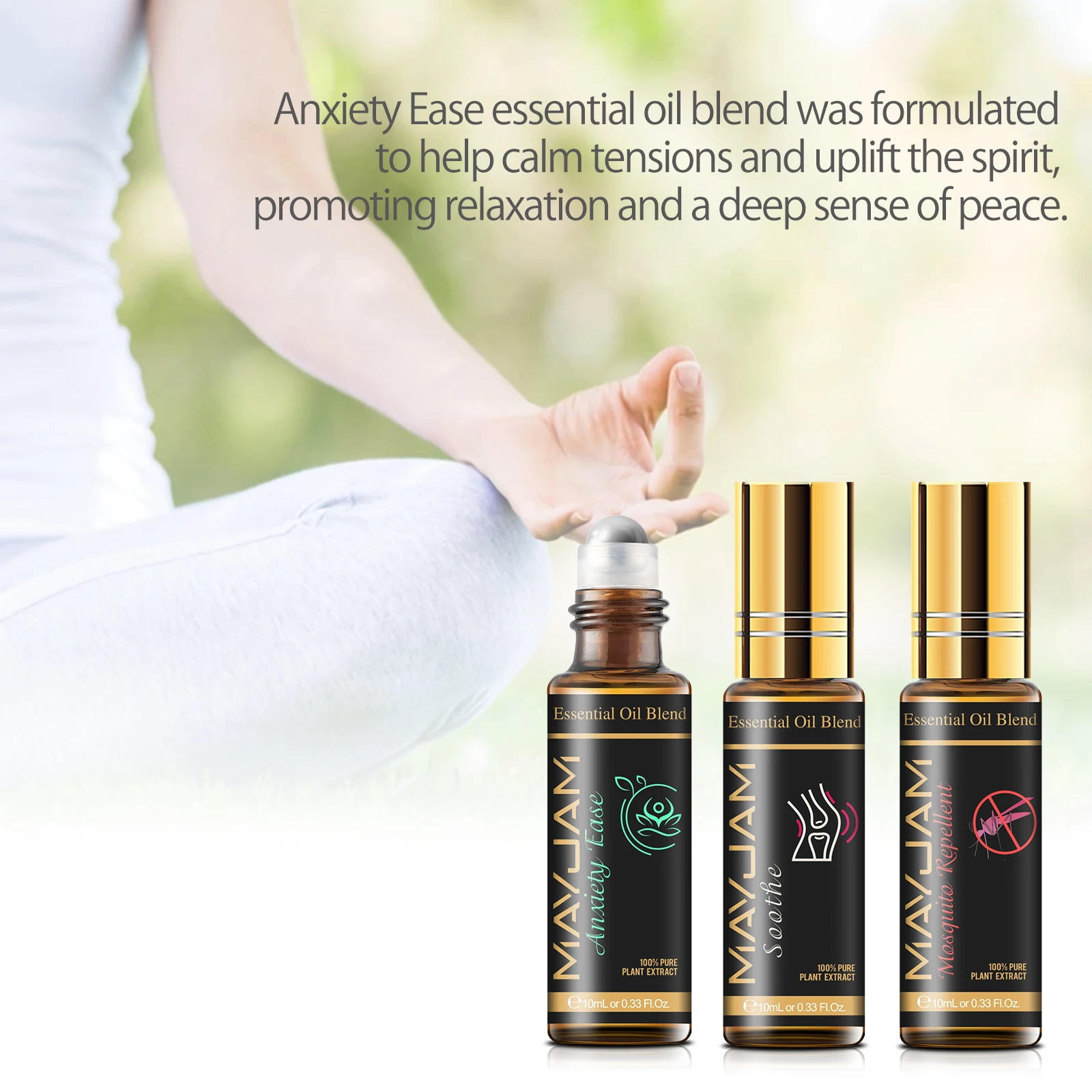 Mayjam Essential Oil Set 10mlX3pcs Wholesale Prices Roller Bottle Essential Oil Blend OEM For Aroma Diffuser