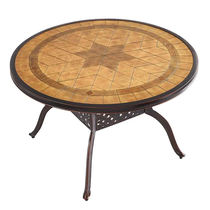 CHOUVANT K/D Modern Furniture casting Alu for Bistro/Backyard Mosaic Table for mail package