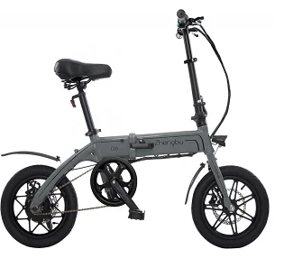 ZHENGBU D6 illuminate Glow 14INCH Aluminum ebike folding electric bicycle mini electric bike