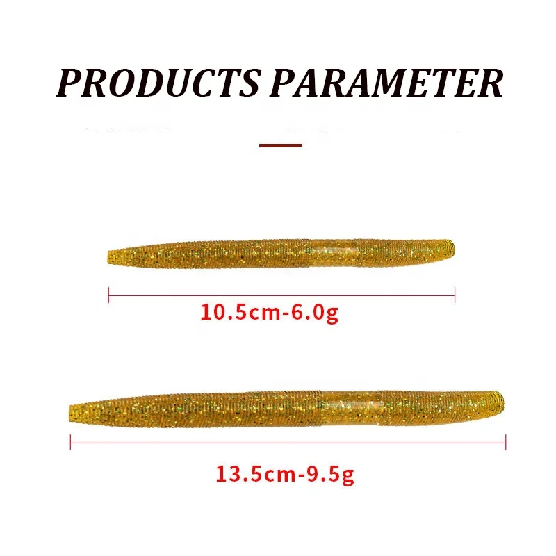 Wholesale10.5cm/13.5cm Bass Soft Silicone Worm Lures bait Stick Senko Worm Fishing soft Lure swimbait in stock