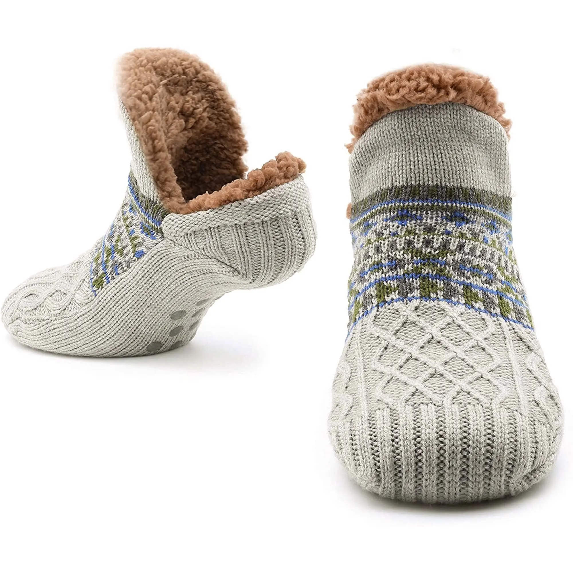 2024 Winter Sherpa Fuzzy Bed Thick Wholesale Slipper Soft Home Fluffy Indoor Non-slip Thermal Organic Warm Sock