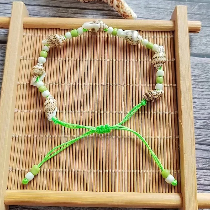 2024 New Minimalist Style Seed Pearl Conch Beaded Weaving Bracelet National Style Ocean Series Bracelet