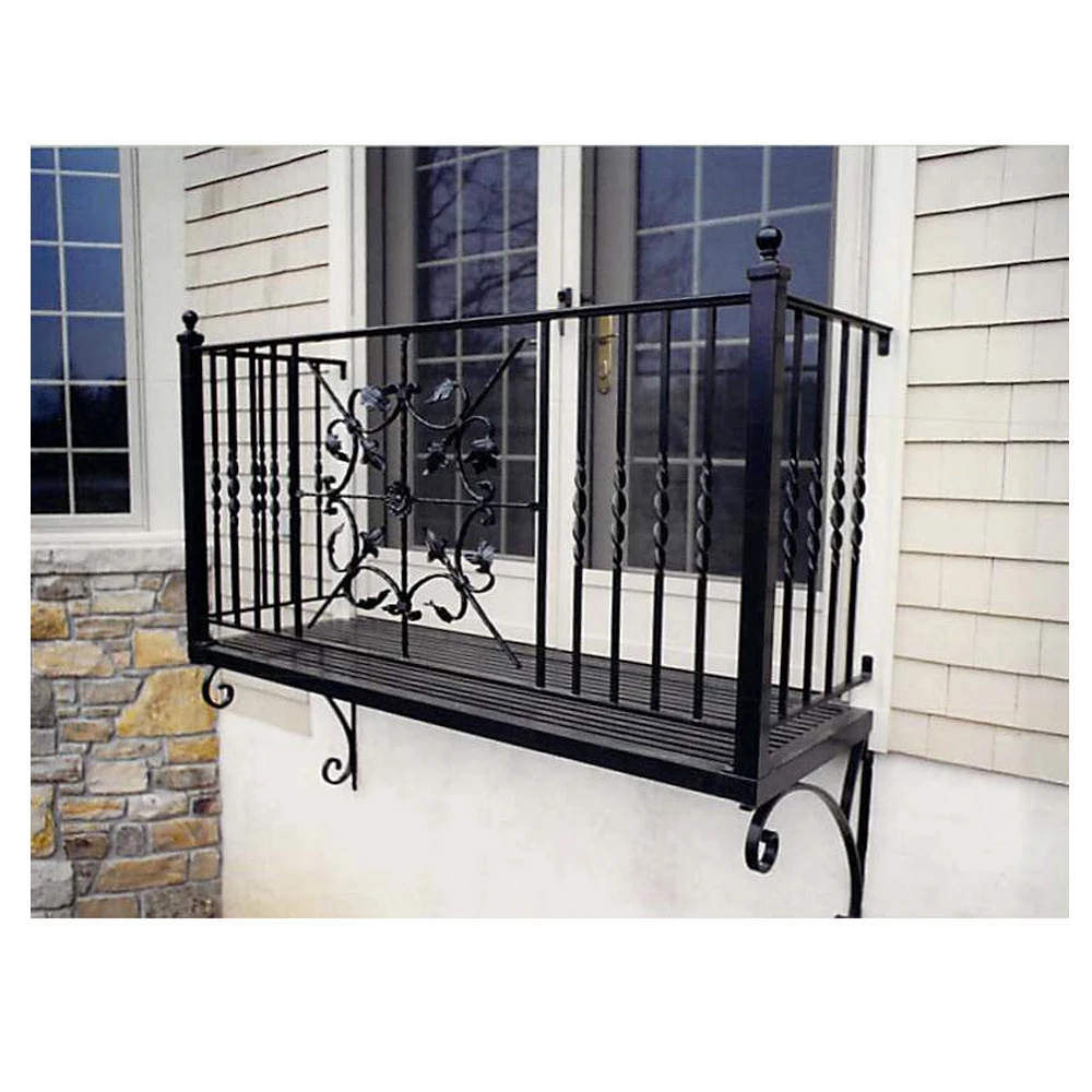 Outdoor Iron Art Anti-Rust Wrought Iron Balcony Railing Metal Railing Terrace Wrought Iron Railing