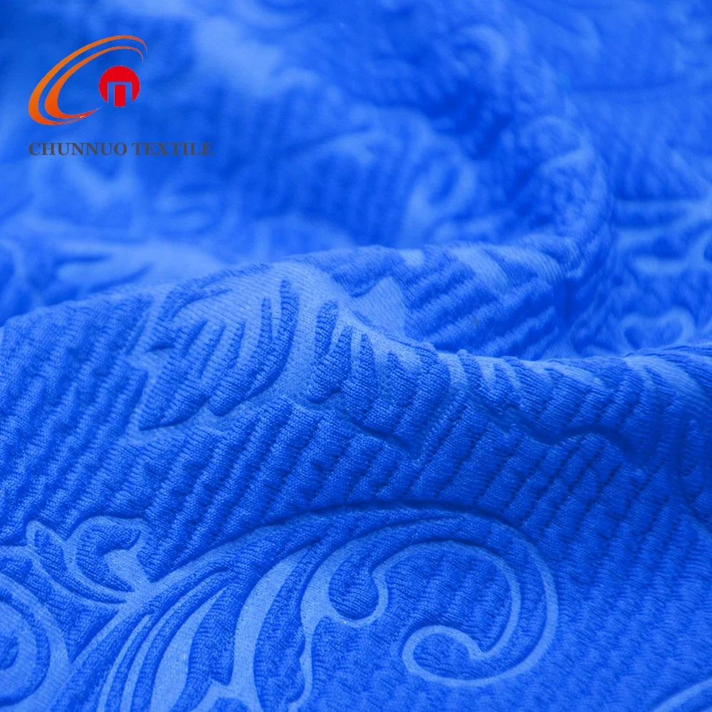 Chunnuo Textile 95%P5%SP DTY Stretch Jacquard Liverpool Fabric With 3D Emboss For Dress